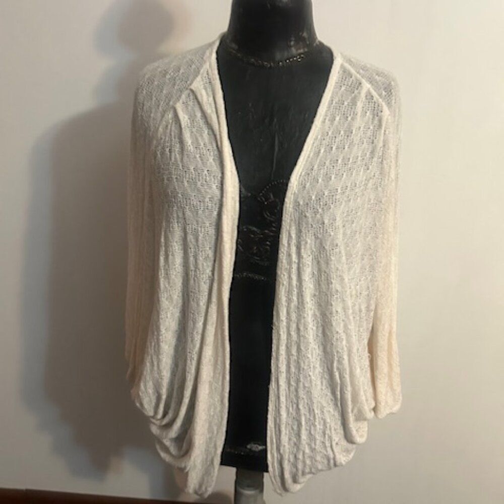 Love Culture Cream knit open cardigan, size 3X